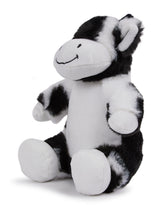 Side view of Mumbles Black & White Cow - Sublimation Blank soft toy, perfect for sublimation printing and special occasion keepsakes.