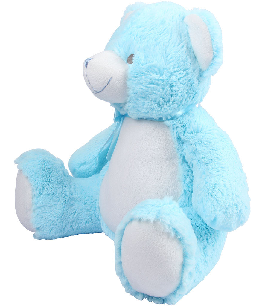 Mumbles Zippie  blue New Baby Bear: cuddly blue plush bear with soft fur and a heartwarming expression.