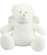 Mumbles Zippie white angel Bear featuring a soft white plush design and cute angel wings, perfect for gifts and keepsakes.