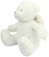 Mumbles Zippie white angel Bear sitting with soft white fur and angel wings, perfect for personalisation and cuddling.