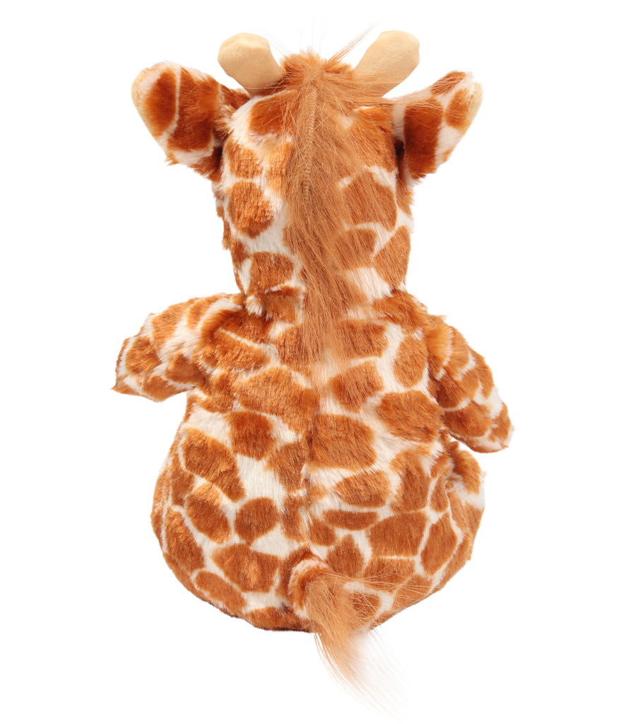 Mumbles Zippie  Giraffe back view showcasing soft fur and adorable features suitable for cuddling.