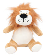 Mumbles Zippie brown lion plush toy with fluffy mane and friendly expression, perfect for cuddling and customization.