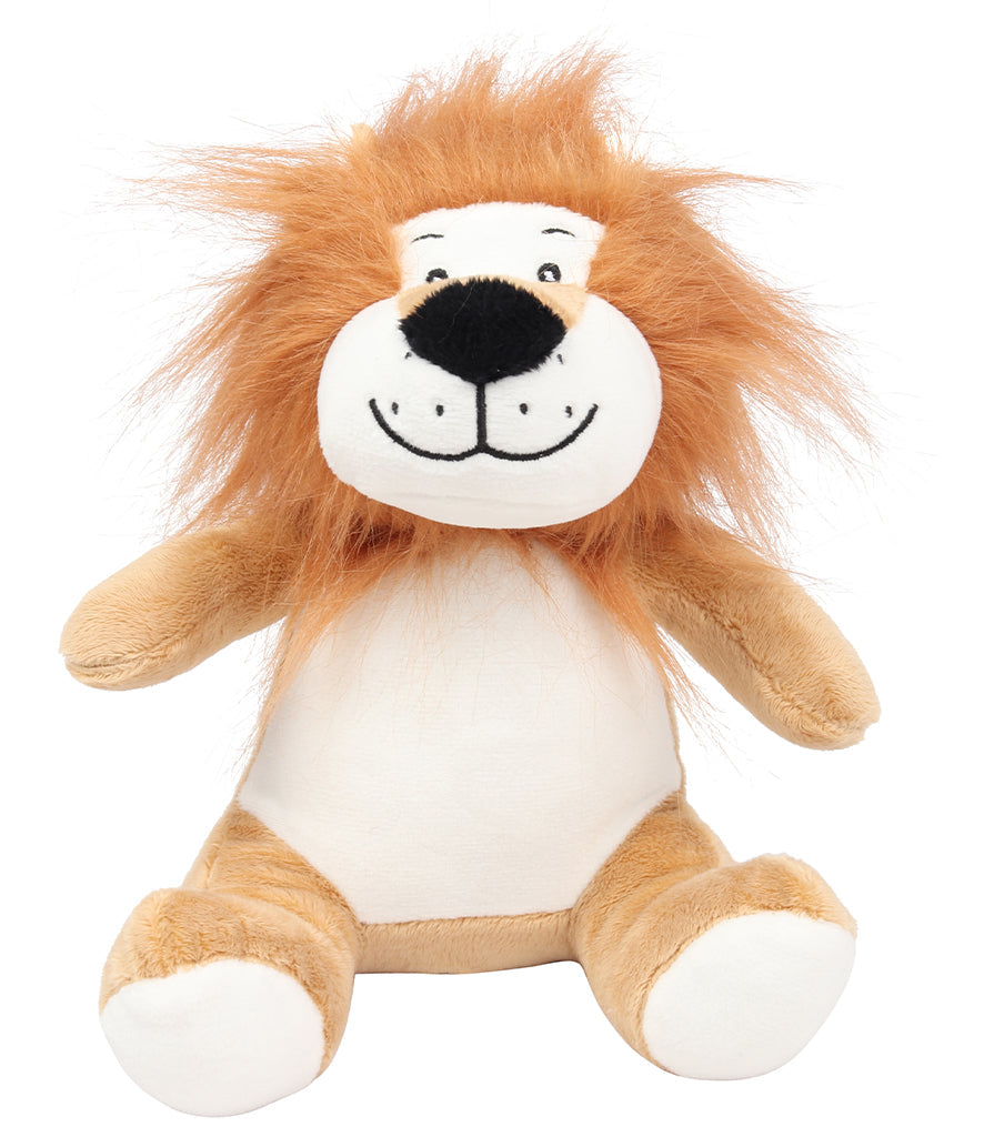 Mumbles Zippie brown lion plush toy with fluffy mane and friendly expression, perfect for cuddling and customization.