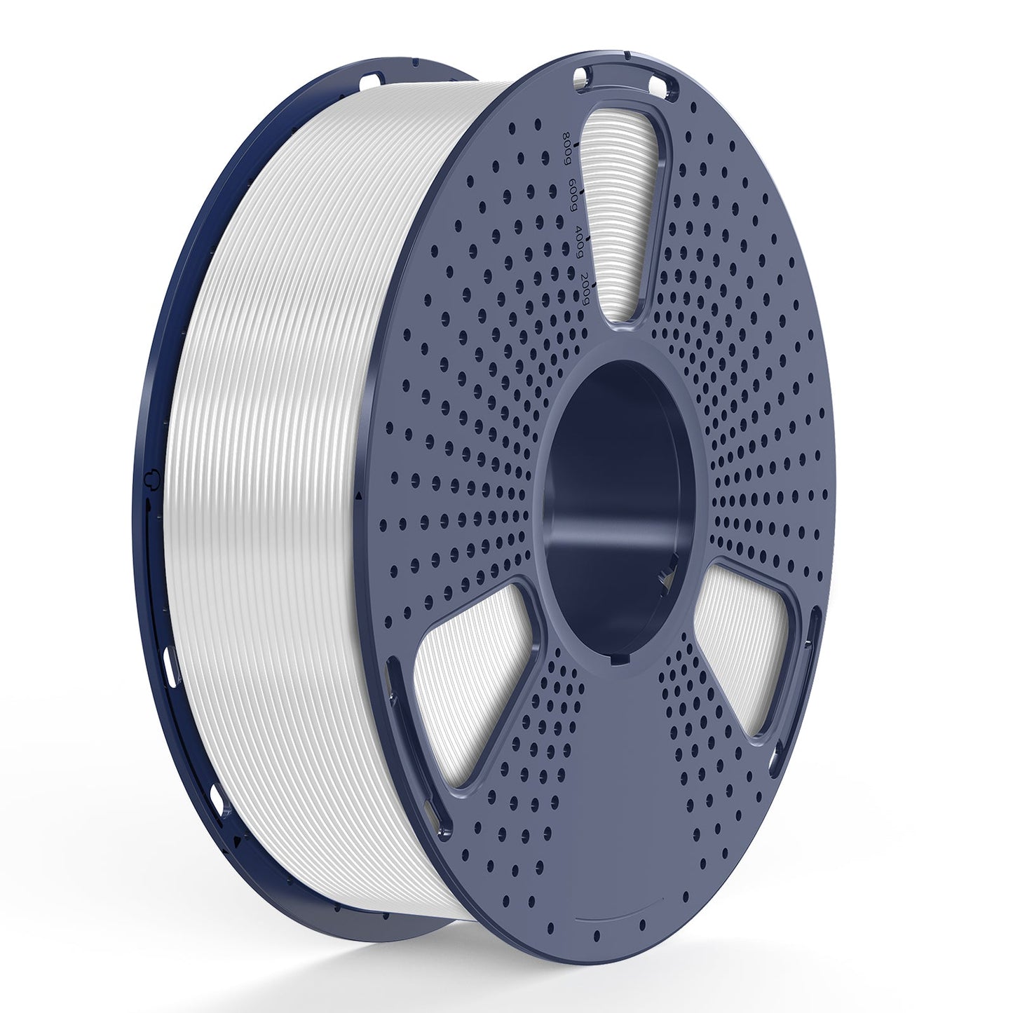 Sunlu PETG White - Filament 1KG on a spool, showcasing durable and versatile 3D printing material.