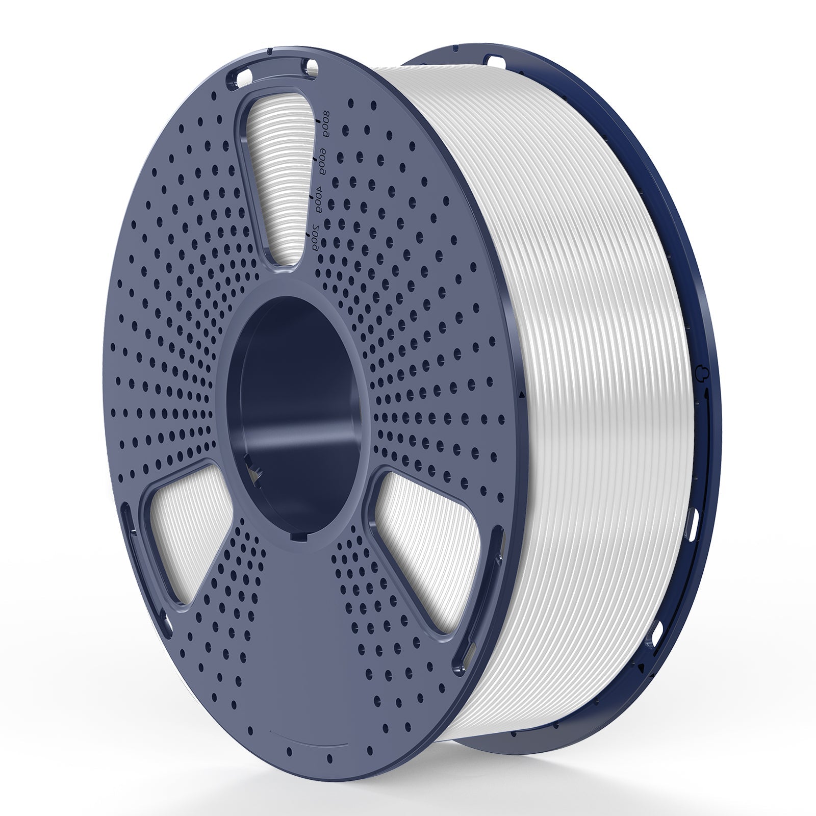 Sunlu PETG White - Filament 1KG on a spool, showcasing durable 3D printing material for various applications.