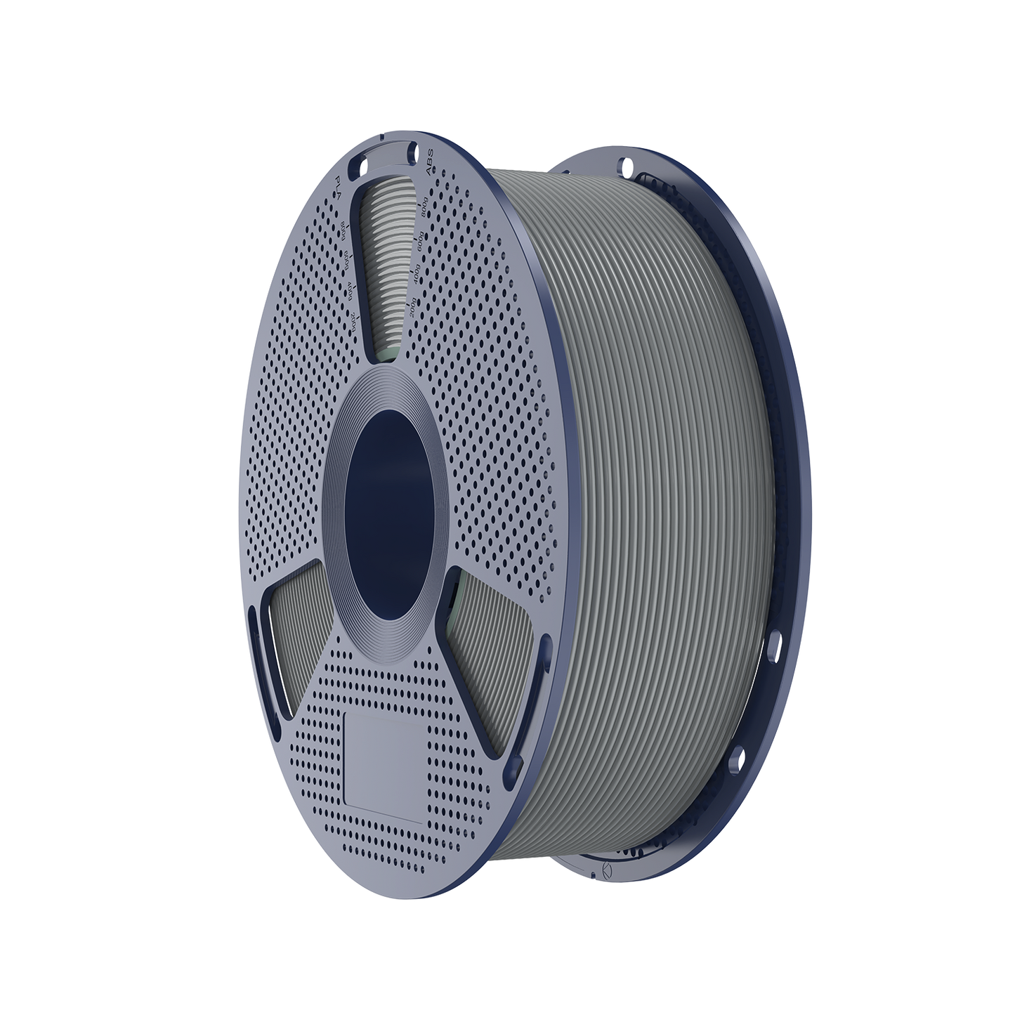 Sunlu PLA+ 2.0 Grey Filament spool showcasing premium grey 3D printing material.