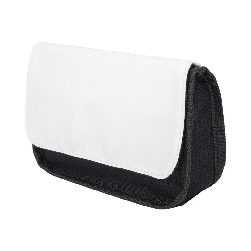 Blank black pencil case with white flap for sublimation or laser engraving