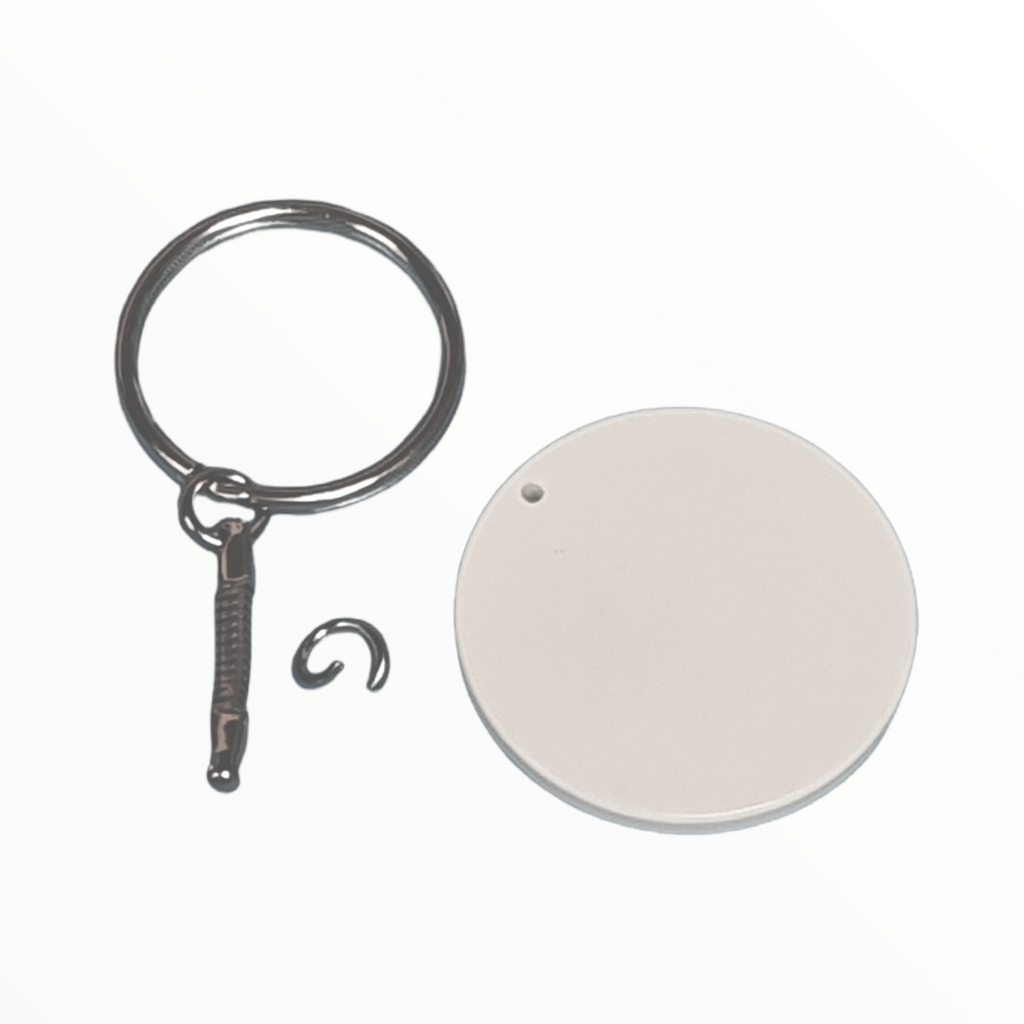 sublimation blank polymer plastic round keyring