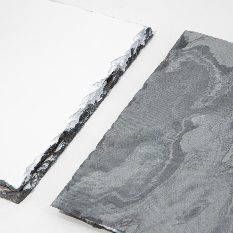 Glossy rectangular rock slate coaster for sublimation and laser engraving, textured edges