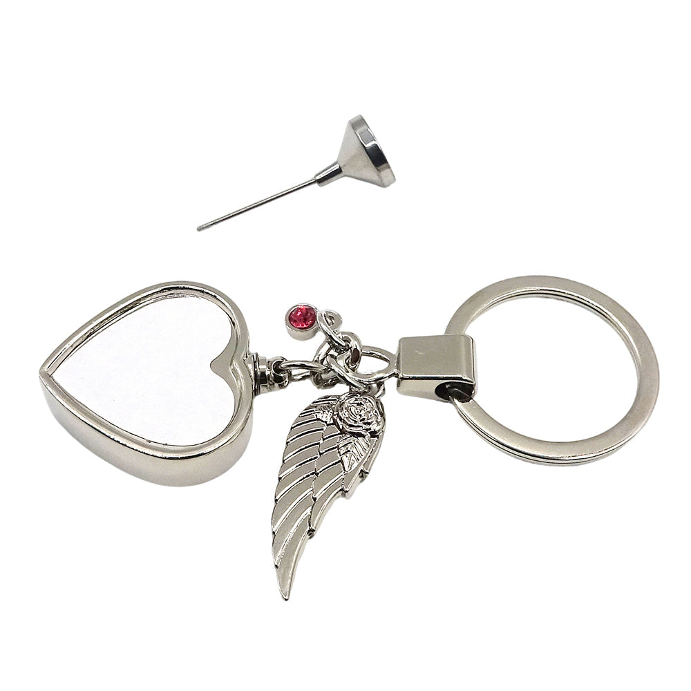Memorial Urn Cremation Keychain - Pink Heart