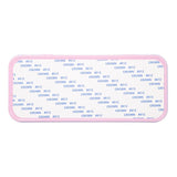 Pink metal pencil tin blank for sublimation or laser engraving, rectangular shape.