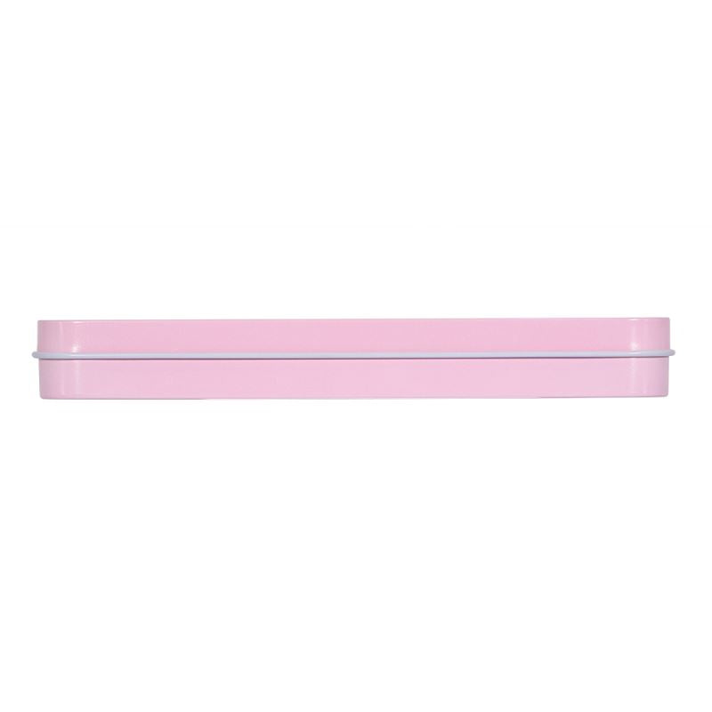 Pink metal stationery tin blank for sublimation or laser engraving, side view