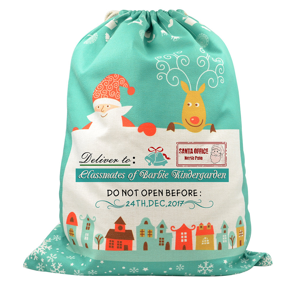 Linen Drawstring Xmas Sack