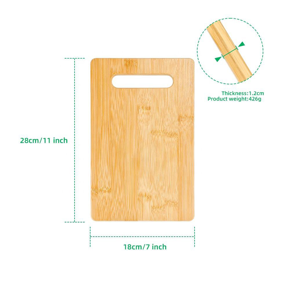 Eco-friendly Bamboo Chopping Board - 28 x 18 cm with 1.2 cm thickness, perfect for sublimation printing and personalised kitchenware.