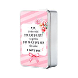 Rectangle metal tin for sublimation, pink floral design, Mother's Day gift, laser engravable.
