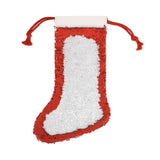 Red and white sequin Christmas stocking blank for sublimation or laser engraving