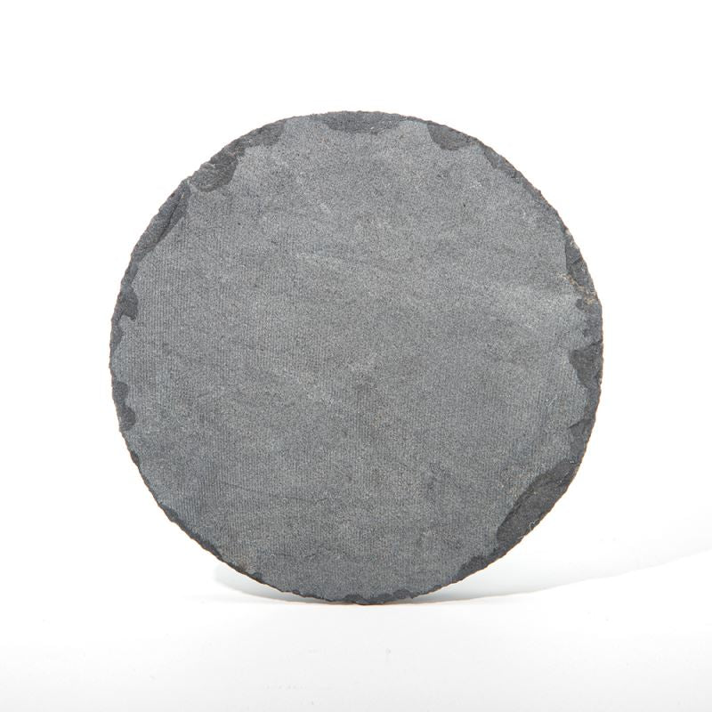 Round glossy slate coaster blank for sublimation and laser engraving on white background