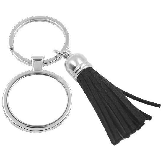 sublimation blank Round Tassel Metal Keyring - Small