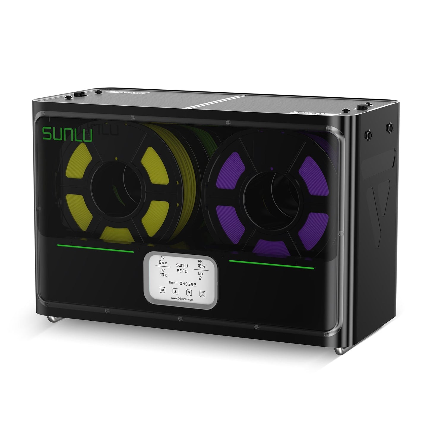 SUNLU Fila Dryer - S4 designed for drying 3D printing filament with digital controls and adjustable settings.