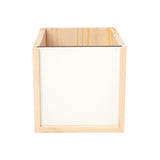 Blank wooden pencil pot with white panel for sublimation or laser engraving