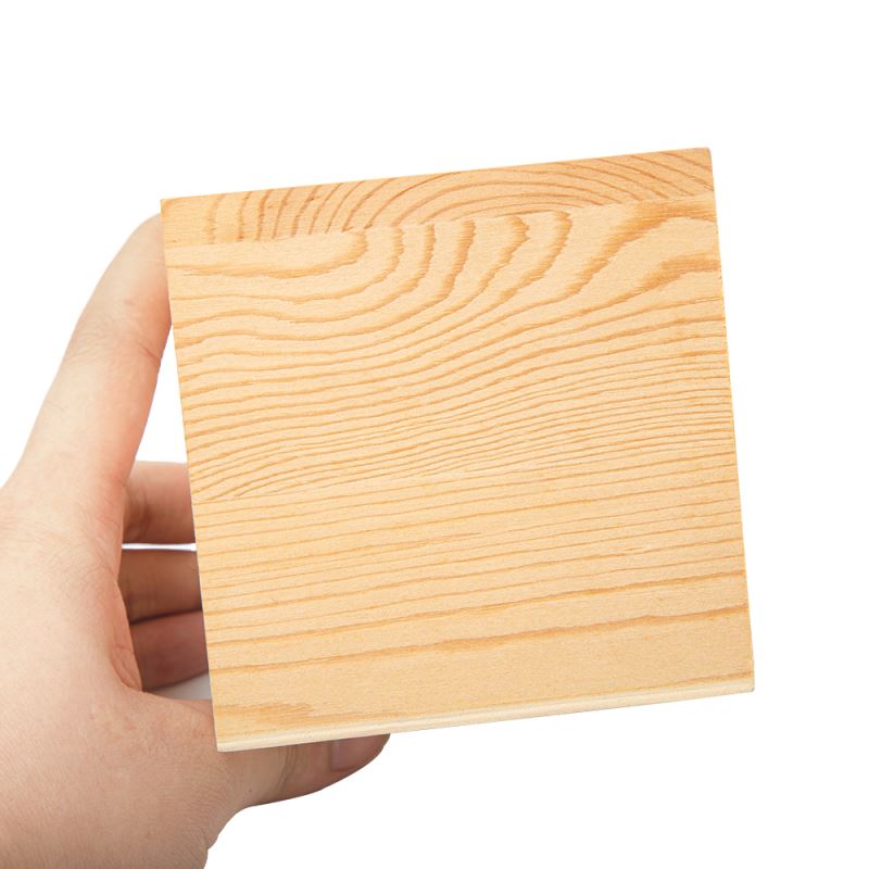 Hand holding blank wooden pencil pot for sublimation or laser engraving
