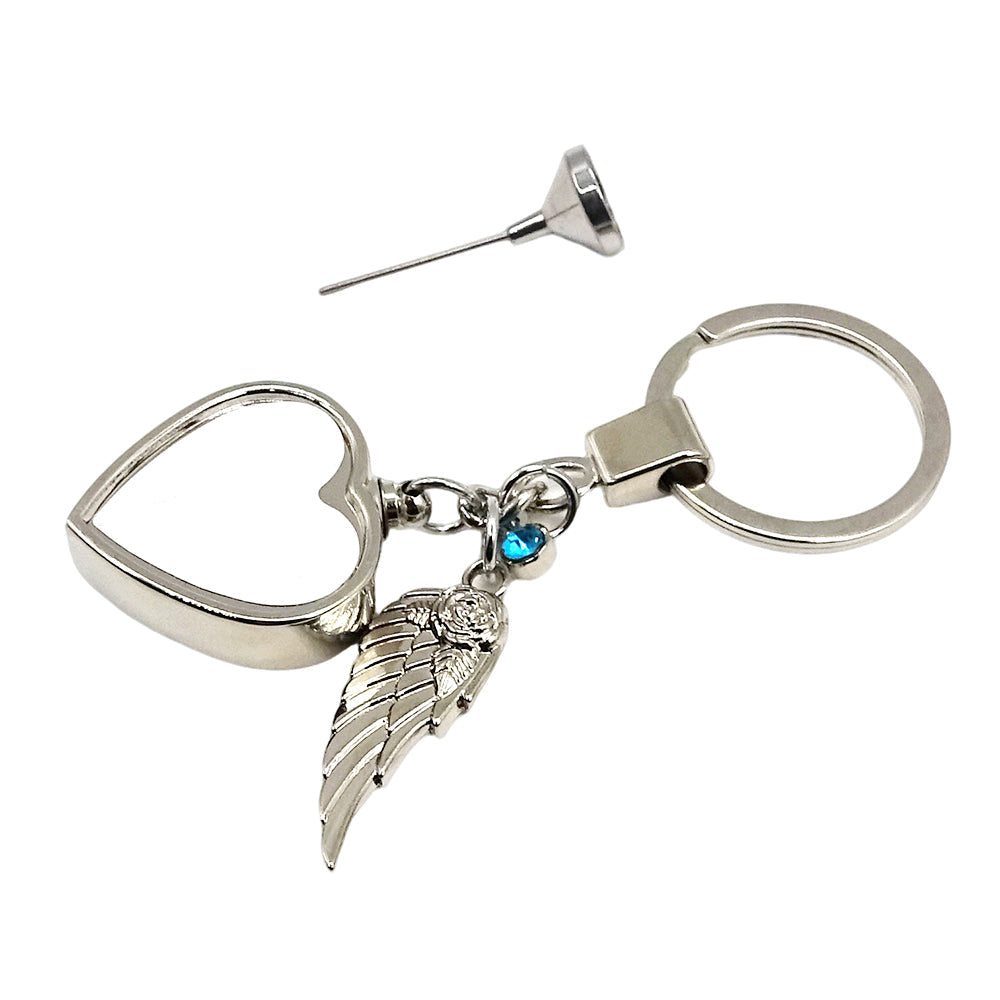 Memorial Urn Cremation Keychain - Blue Heart