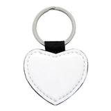 white heart-shaped blank keyring for sublimation or laser engraving