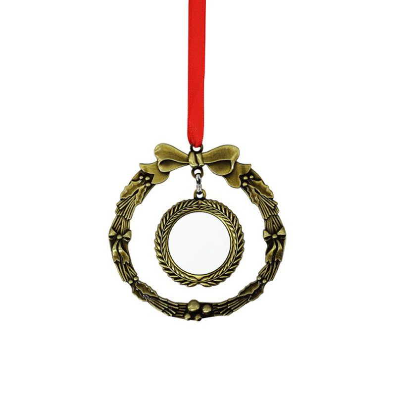 Xmas Decoration - Metal Wreath - Gold