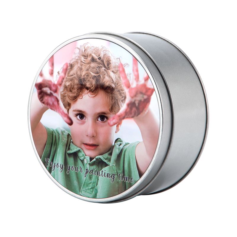 sublimation round silver metal tin