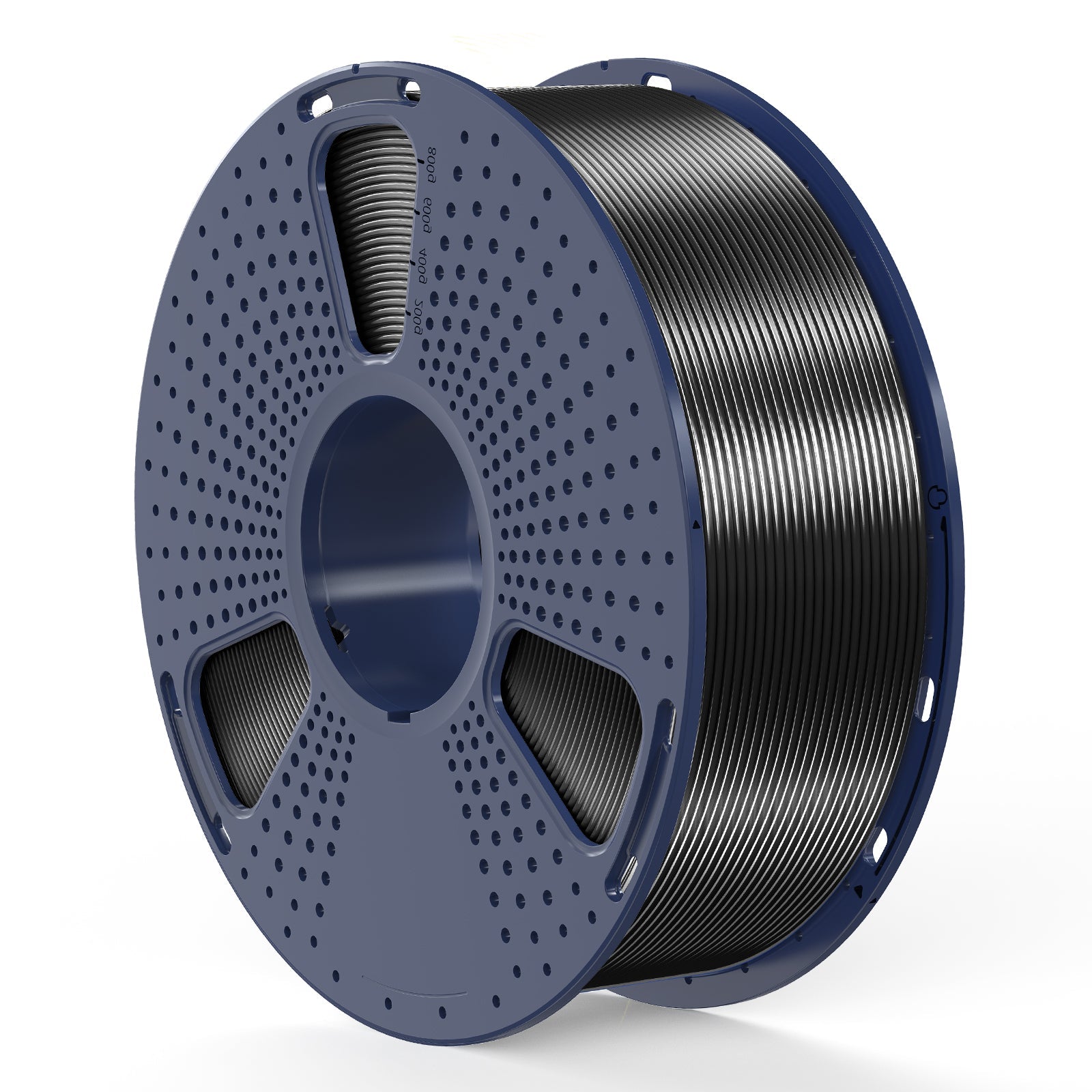 Sunlu Silk PLA+ Black Filament 1 KG on a spool showcasing the smooth, glossy finish.