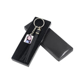 square sublimation tassel metal keyring