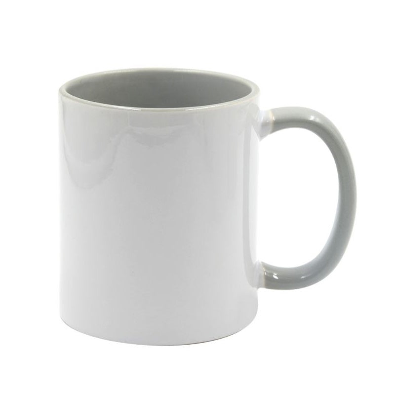 sublimation blank grey coloured inner and handle mug