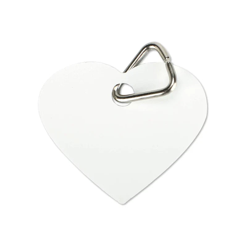 sublimation Double Side Printable Aluminium Pet Tag Heart Shape