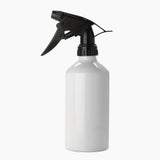 blank aluminum sublimation spray water bottle with black trigger top on white background