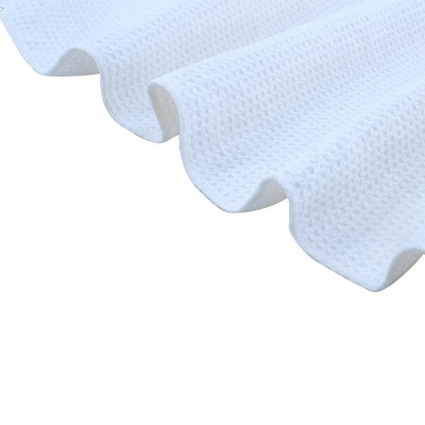 Blank white cotton towel for sublimation printing, textured surface, close up