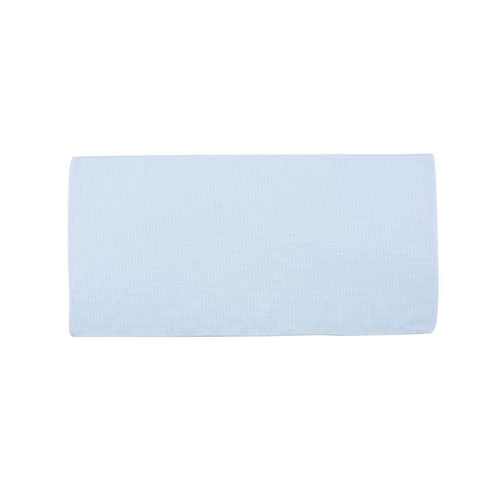 Blank white cotton towel for sublimation printing, laid flat on a white background