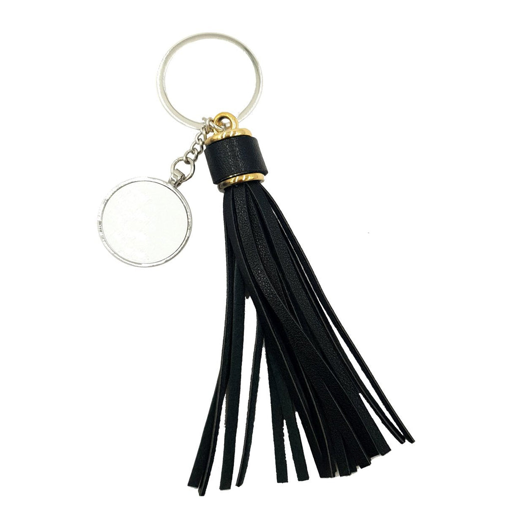 sublimation blank round tassel keyring 