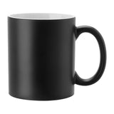 Blank black ceramic sublimation mug with handle, ideal for custom printing and laser engraving