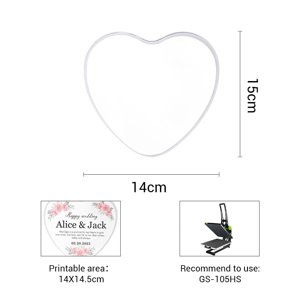 sublimation blank Love Heart Metal Tin - White - subliblanks