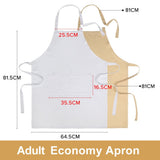 sublimation blank adults polyester apron white