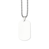 Blank aluminium ID tag with ball chain for sublimation printing or laser engraving