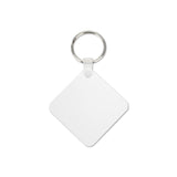 Blank square aluminium keyring for sublimation and laser engraving, isolated on white
