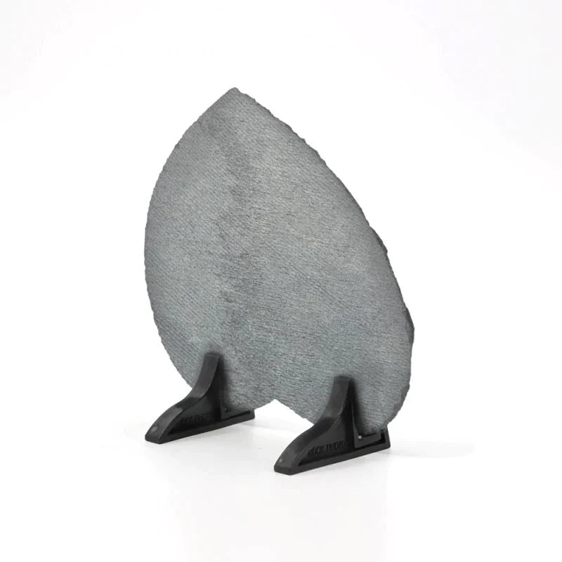 Blank heart-shaped rock slate for sublimation and laser engraving on plastic stand