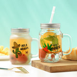 matte mason jar with straw 