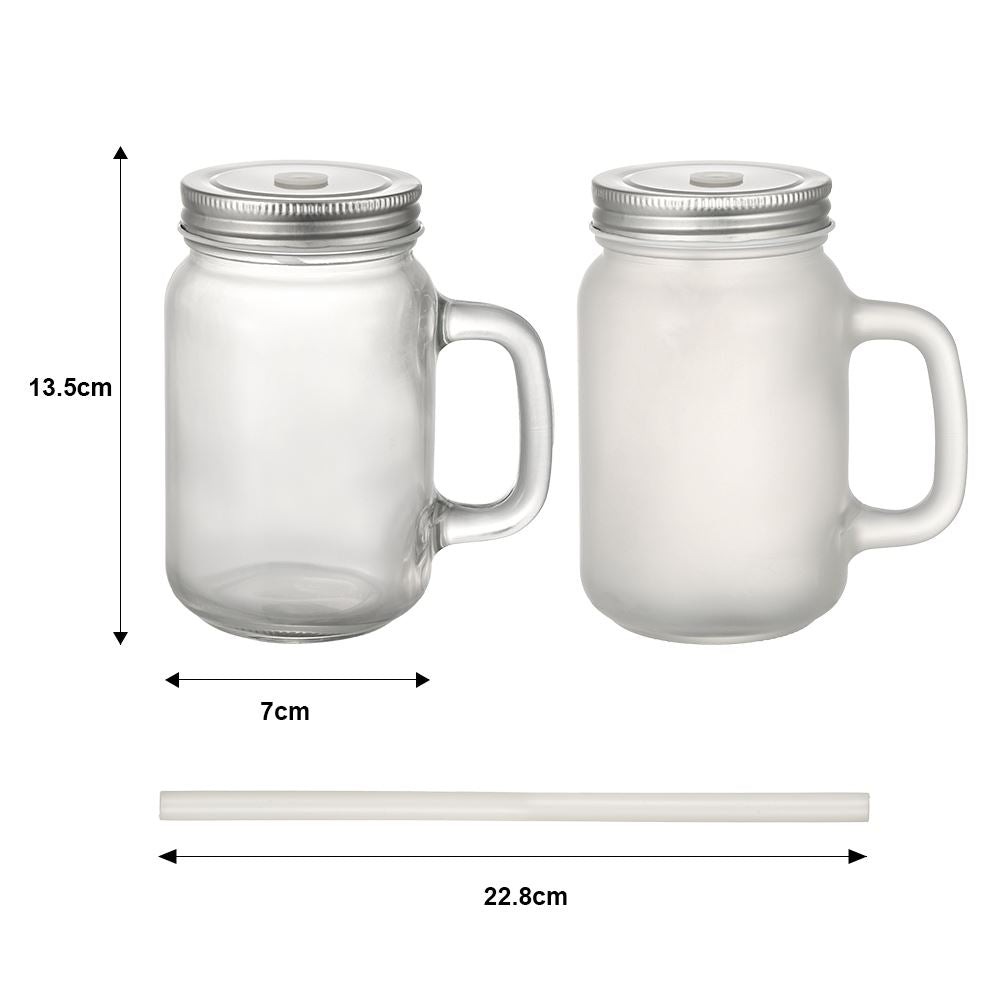 matte mason jar with straw 