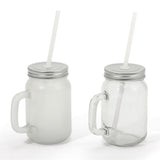 matte mason jar with straw 