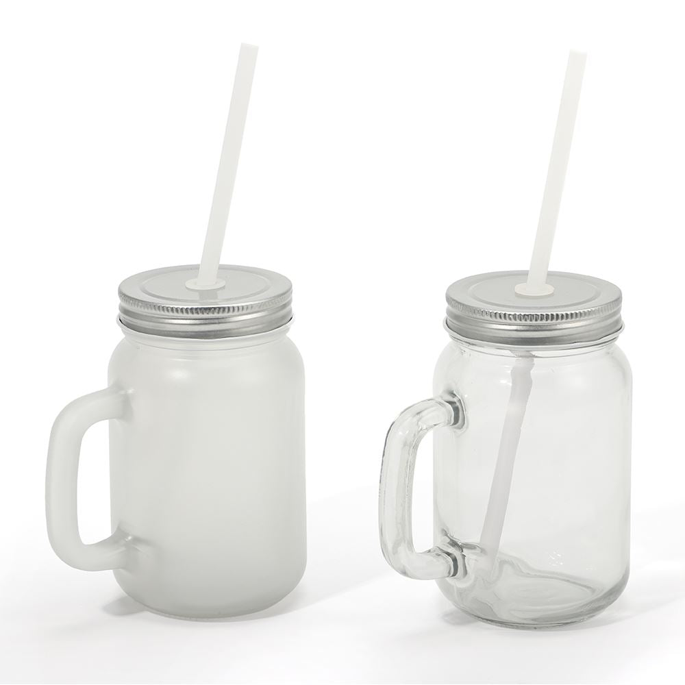 matte mason jar with straw 