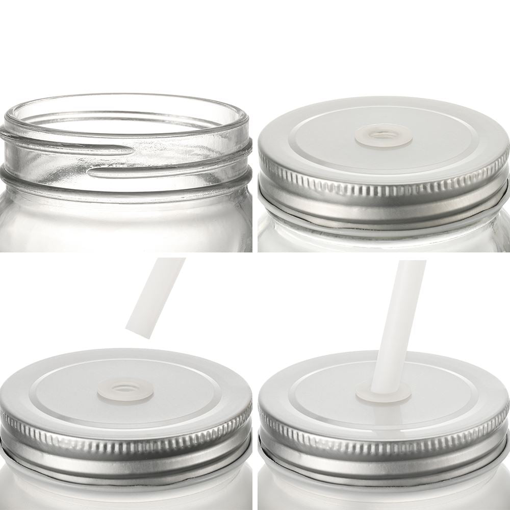 matte mason jar with straw 